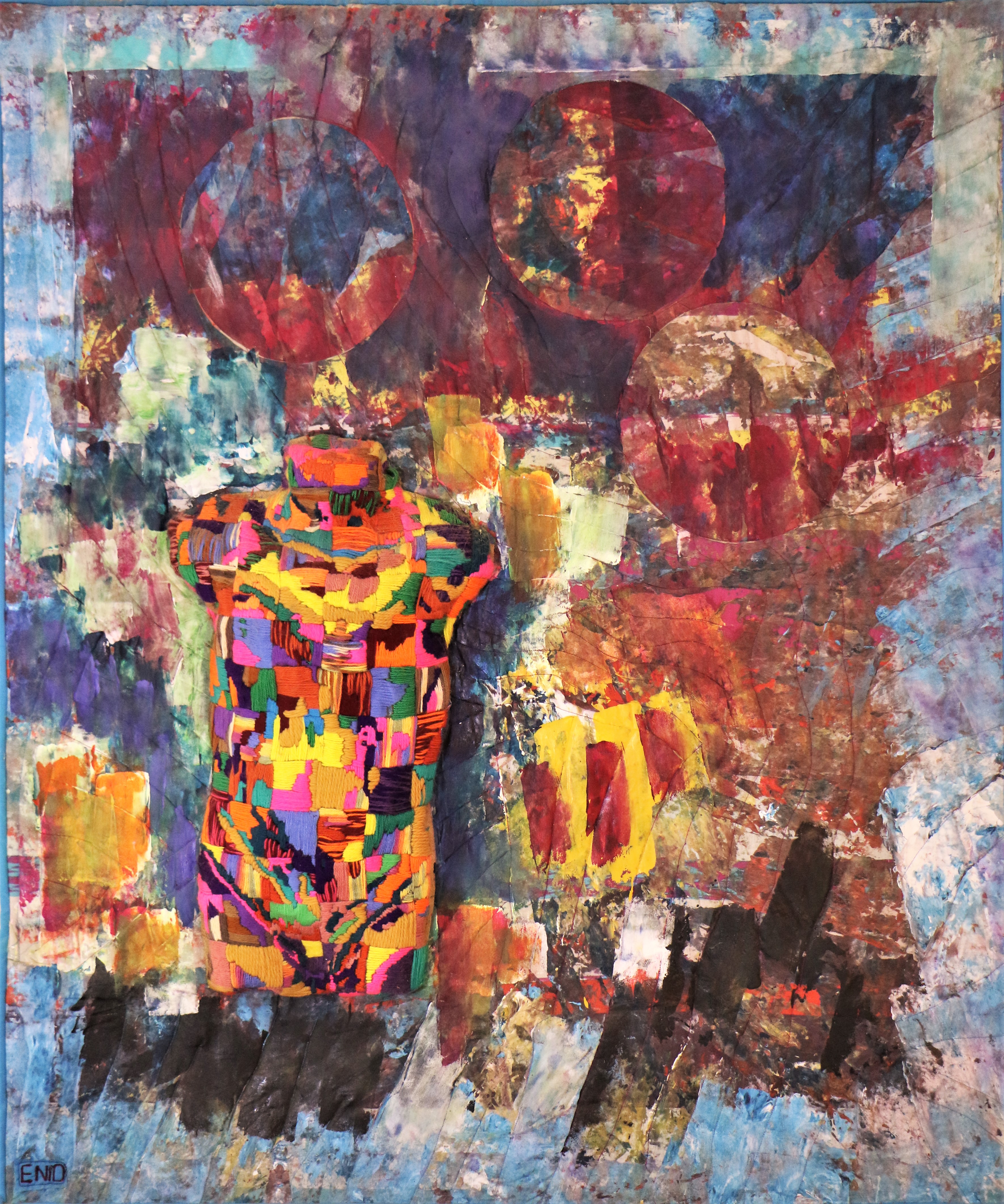 Midnight Traveller — art quilt by Enid Viljoen, fibre artist